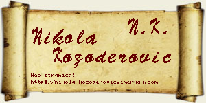 Nikola Kozoderović vizit kartica